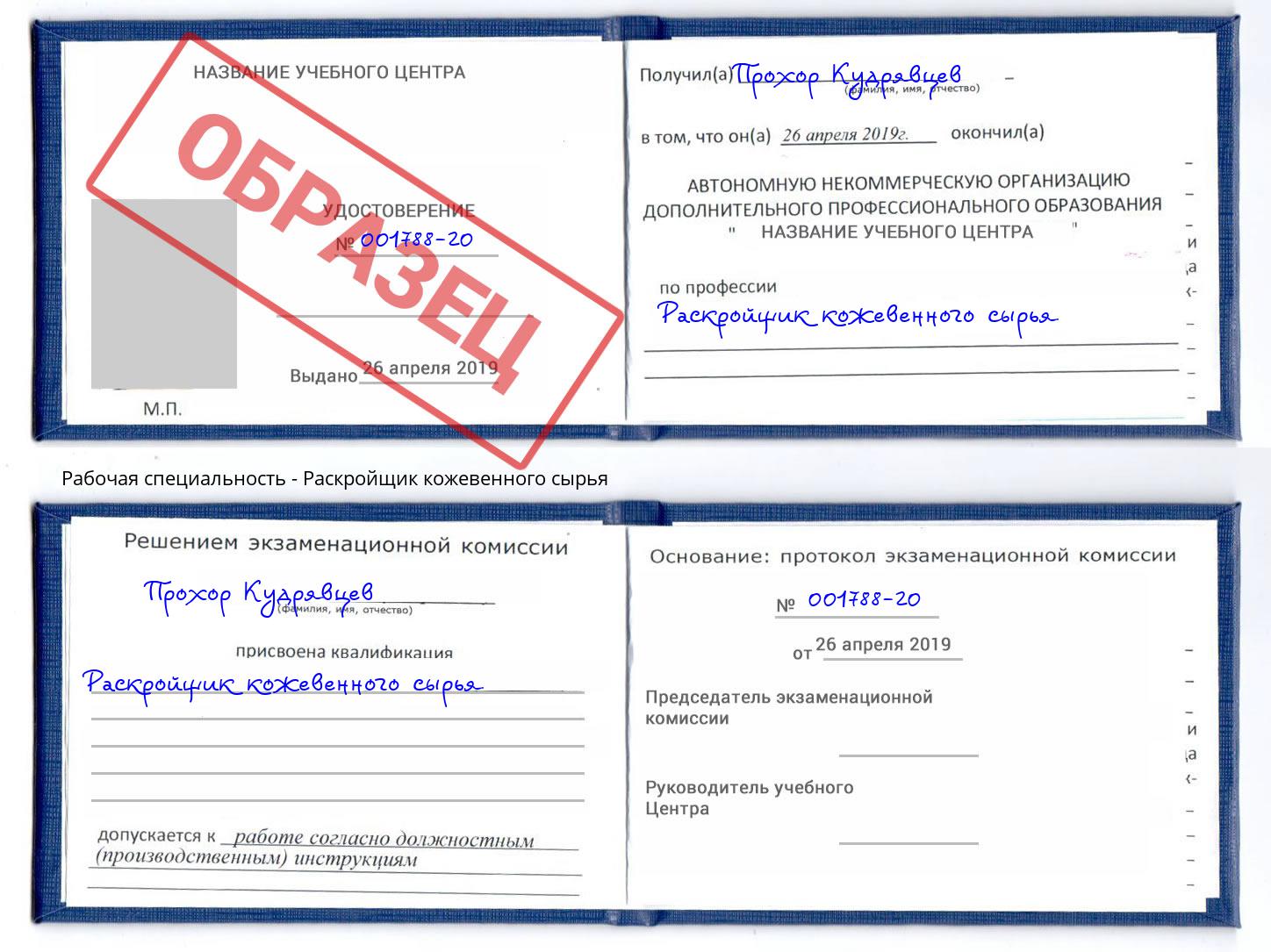 Раскройщик кожевенного сырья Липецк