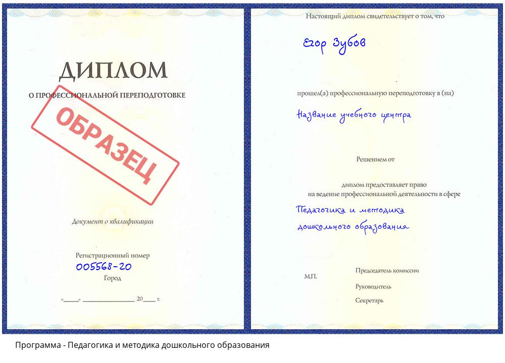 Педагогика и методика дошкольного образования Липецк
