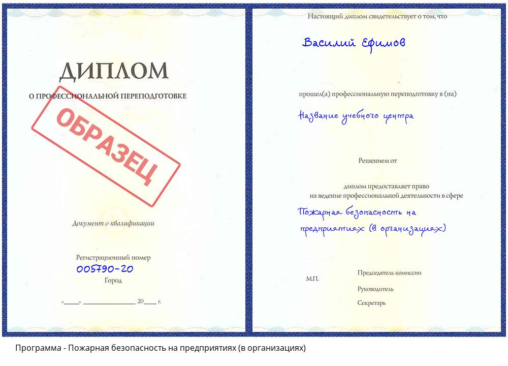 Пожарная безопасность на предприятиях (в организациях) Липецк